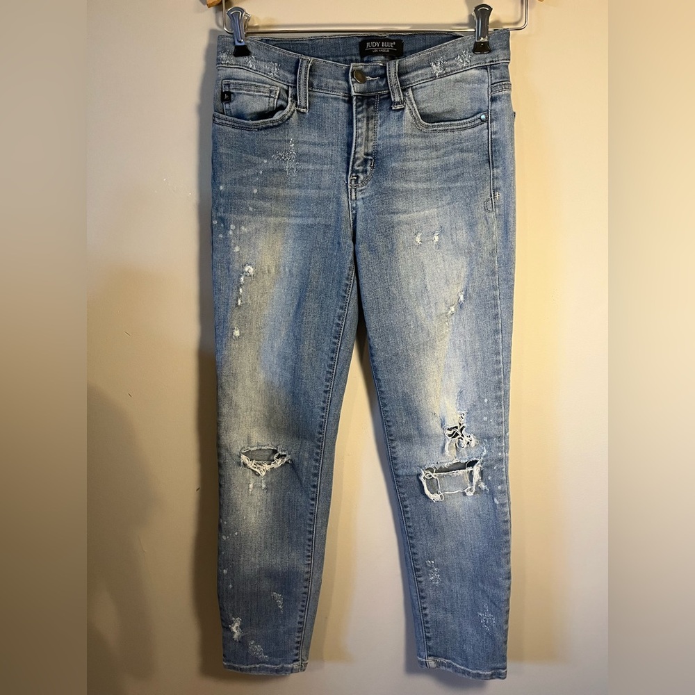 Judy Blue distressed spackled skinny jeans size 5/27